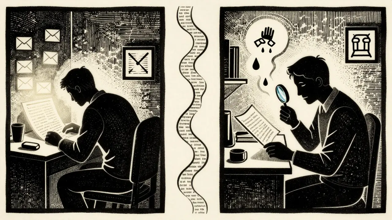 Dva prostředí spojené textem — klient a terapeut komunikují prostřednictvím psaných zpráv.