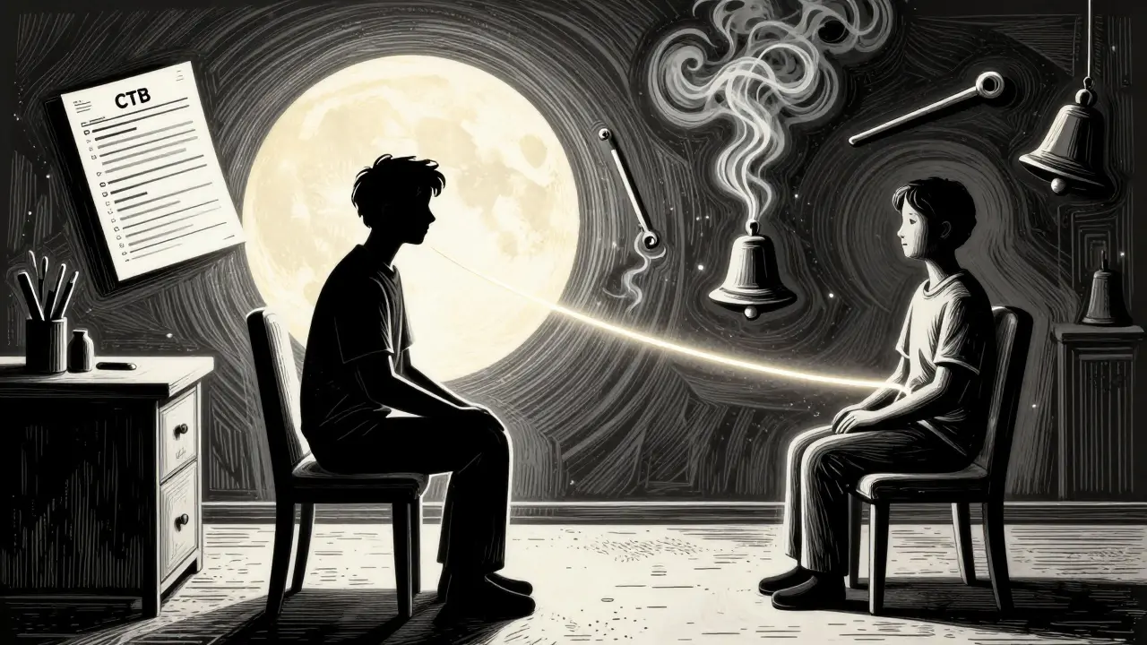 Therapist alone as tools fade, leaving only the invisible thread of therapeutic relationship.