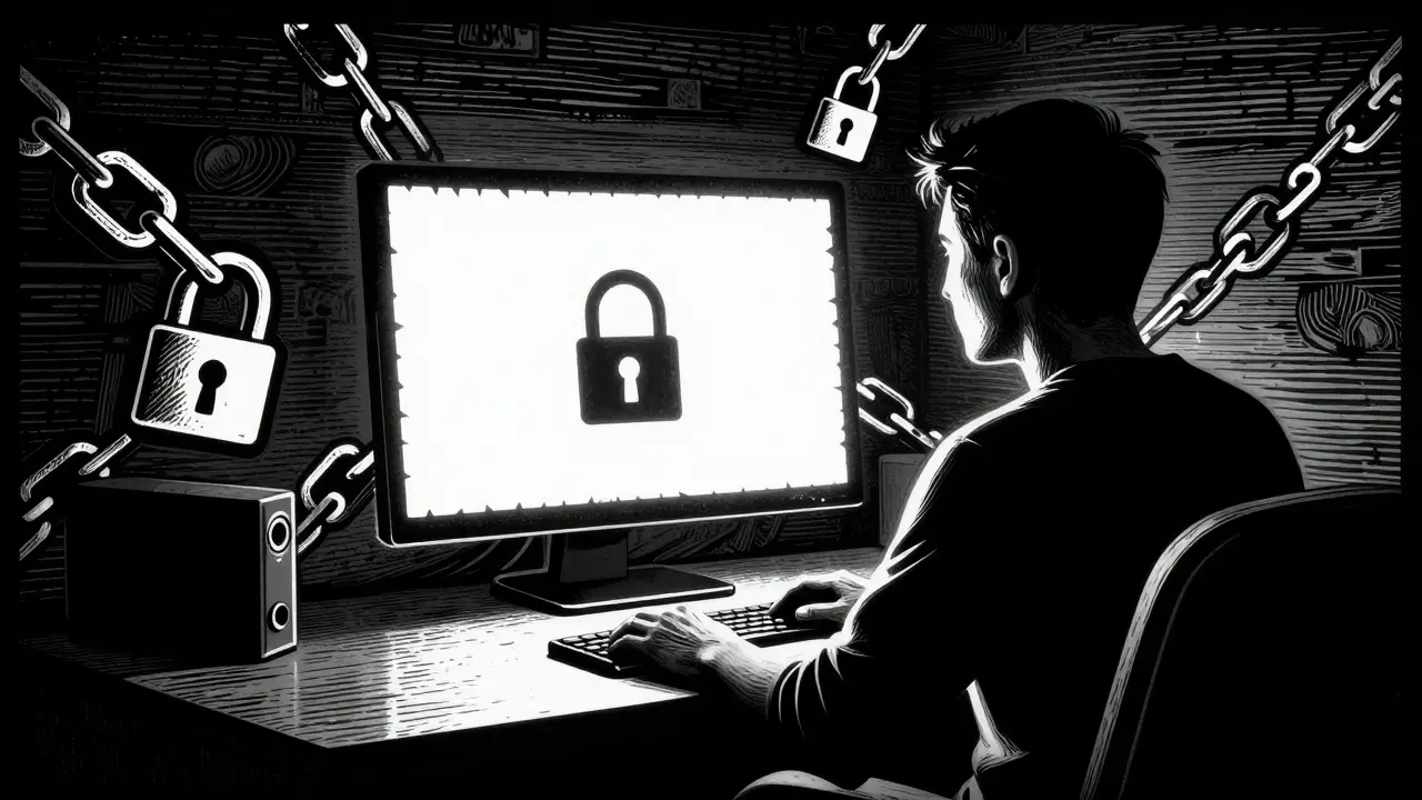 Stylizovaný dřevoryt online terapie s důrazem na zabezpečení dat a soukromí.
