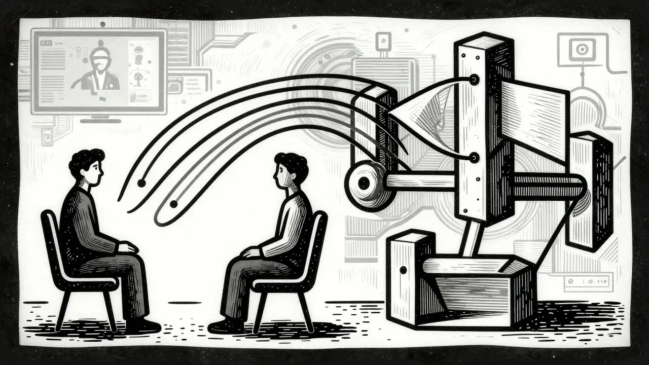 Ilustrace v stylu dřevorytu ukazující integraci moderních terapeutických směrů